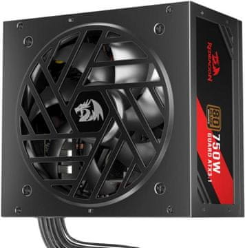 Redragon Guard GC-GU03P 750W ATX 3.1 80 Plus bronasti napajalnik črne in rdeče barve