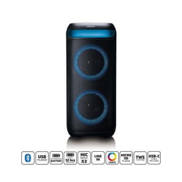 LENCO Bluetooth zvočnik za zabave LED luči 100 W TWS povezovanje