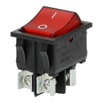 Orno Osvetljeno preklopno stikalo, rdeč gumb, črno ohišje, 20(10)A / 250V