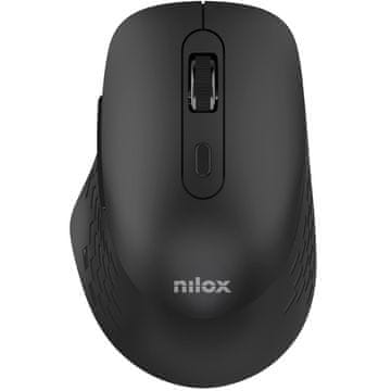 Northix Brezžična miška z dvojnim načinom delovanja, tiha, Bluetooth + RF, črna