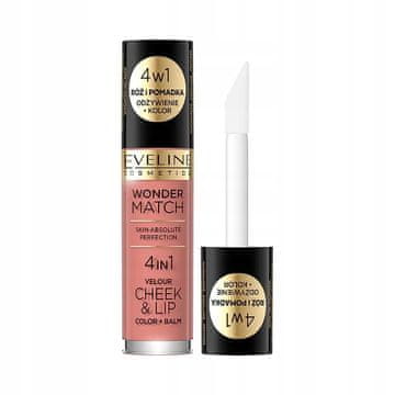 Eveline Cosmetics Eveline Wonder Match 4v1 rdečilo za lica in tekoča šminka 05, 4,5 ml mat