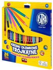Astra Trikotne barvice za svinčnike, 24 barv