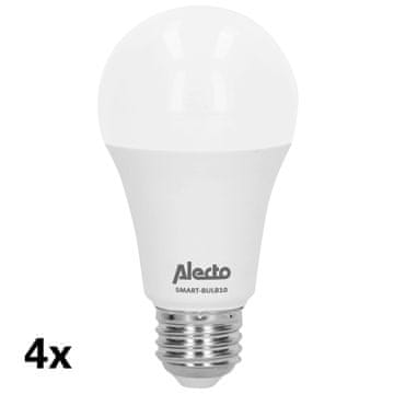 Alecto Pametne Wi-Fi LED žarnice, paket 4 kosov, glasovno upravljanje, zatemnljive