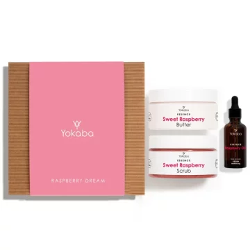 komplet za telo Raspberry Dream - piling za telo 50 g + maslo za telo 200 ml + olje 50 ml