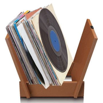 LENCO Organizator za shranjevanje vinilnih plošč, za 40 LP-jev, rjav