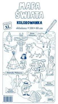 JAKO Zemljevid sveta. Zložljiva pobarvanka XL