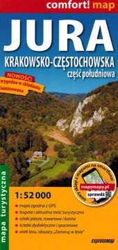Krakovsko-čenstohovska gorovje, južni del. Plastificiran turistični zemljevid. Izdaja 2024.