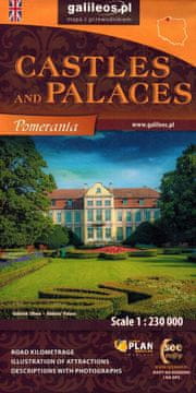 Pomorjansko vojvodstvo. Gradovi in palače. Cestni in turistični zemljevid. Angleška različica. Galileos