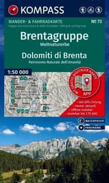 Brentagruppe, Dolomiti Brenta. Vodoodporni turistični zemljevid 73. Izdaja 2025.