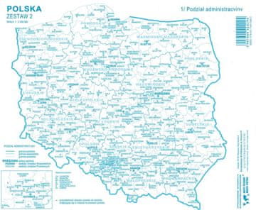Poljska. Konturni zemljevidi - bloki. Komplet 2 kosov.