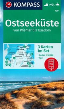 Nemška baltska obala / Vzhodnoseekuste: Wismar - Usedom. Komplet treh turističnih zemljevidov 739. Izdaja 2023.