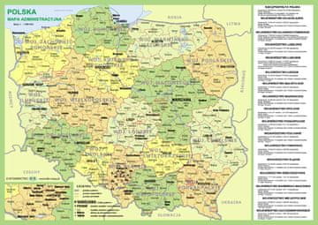 Accent Bikes Poljska. Dvostranski administrativni zemljevid, podloga za mizo.