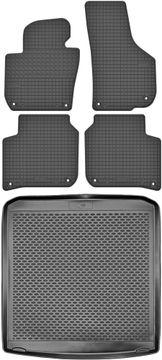 Škoda Superb II Kombi od letnikov 2008-2014 KOMPLET - gumijaste avtotepi + zaščitna preproga za prtljažnik