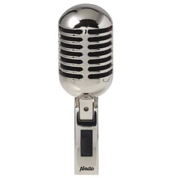 Alecto Retro mikrofon z XLR, tiho stikalo, kromiran zaključek