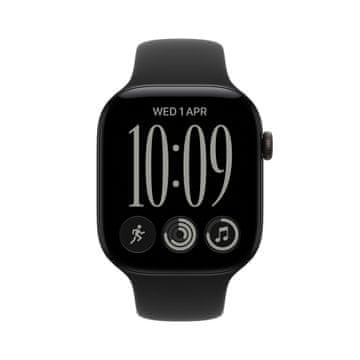 Apple Watch S12 pametna ura, GPS, 42mm, Black Aluminium ohišje s črnim paščkom - S/M