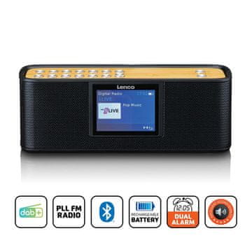 LENCO Prenosni DAB+ radio z Bluetoothom, 2,4-palčni zaslon, črne barve