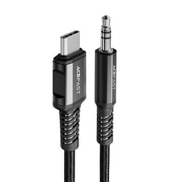 AceFast Acefast C1-08 audio kabel USB-C - 3.5mm mini jack (moški) 1.2m, AUX, črn