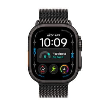 Apple Watch Ultra 4 pametna ura, Cellular, 49mm, Black Titanium ohišje z Black Titanium Milanese Loop paščkom - M