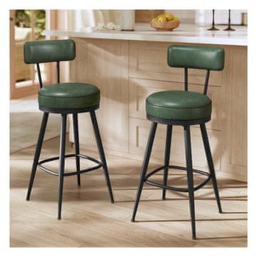Songmics Set barskih stolov 2 kosa 54x54x91 cm zelena