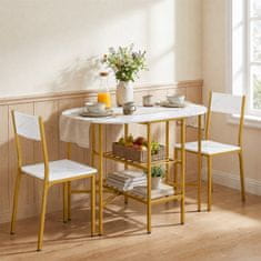 Costway Ovalna zložljiva miza za 4 osebe 110x70x76 cm bela