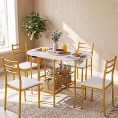 Costway Ovalna zložljiva miza za 4 osebe 110x70x76 cm bela