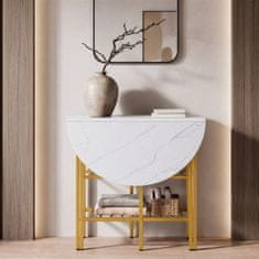Costway Ovalna zložljiva miza za 4 osebe 110x70x76 cm bela