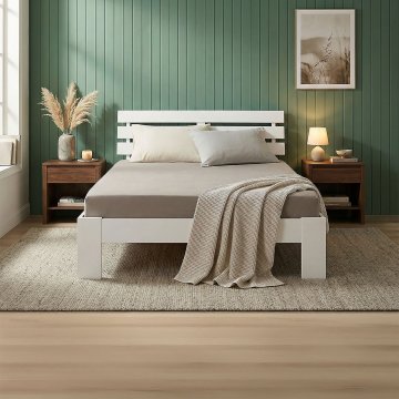 Homestyle4U Posteljni okvir, 120x200 cm, bela