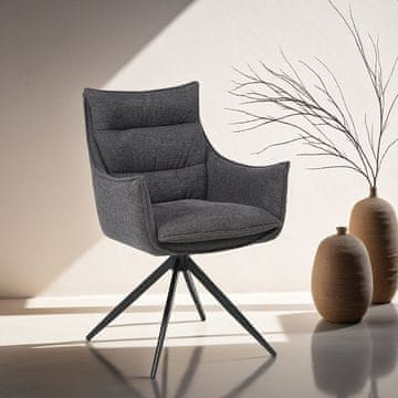 Homestyle4U Oblazinjeni stol, 56x86,5x62 cm, antracit