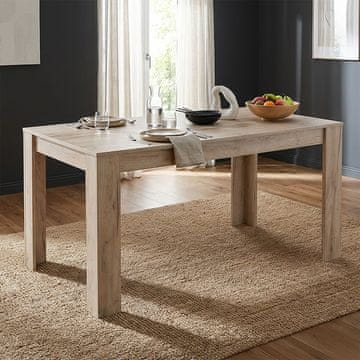 Homestyle4U Jedilna miza, 135.5x80.5x75 cm, siva