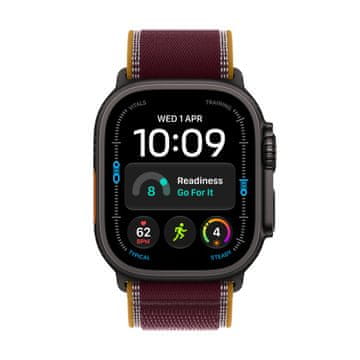 Apple Watch Ultra 4 pametna ura, Cellular, 49mm, Black Titanium ohišje z Burgundy Trail Loop paščkom - S/M