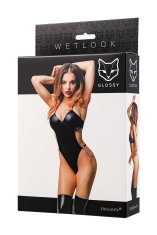 Gardj Europe Glossy Reina, bodi, wetlook, črn, L