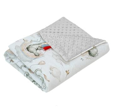 shumee Odeja Minky 75x100 (pepelnato + slon z mavrico)