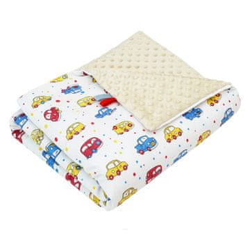 shumee Odejica Minky 75x100 (kremna + avtomobilčki)