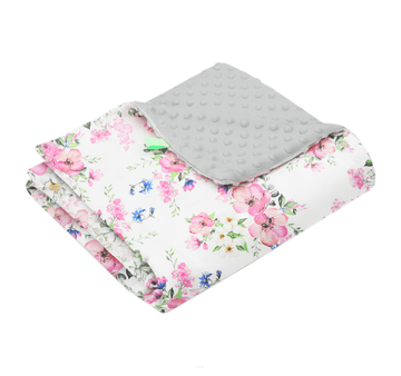 shumee Odeja Minky 75x100 (pepelnato siva + jabolčno bela)
