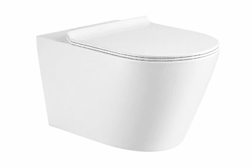 shumee Stenska WC školjka shine 49 CM brez roba z desko brez roba, bela