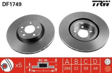 TRW DF1749 SPREDNJI ZAVORNI DISK L/D