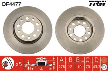 TRW DF4477 ZADNJI ZAVORNI DISK L/D
