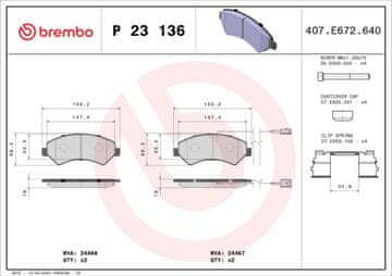 Brembo BR P 23 136 ZAVORNE OBLOGE SPREDNJE Z 2 SENZORJEMA