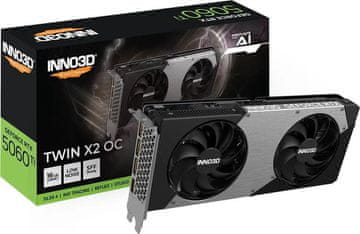inno3D GeForce RTX 5060 Ti Twin X2 OC 16GB GDDR7, 128-bit, 1x HDMI / 3x DP (N506T2-16D7X-191073N) grafična kartica