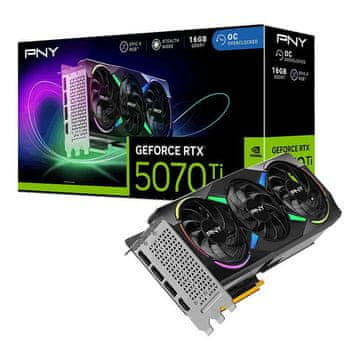 PNY GeForce RTX 5070 Ti ARGB EPIC-X 16GB GDDR7, 256-bit, 1x HDMI / 3x DP, RGB (VCG5070T16TFXXPB1-O) grafična kartica