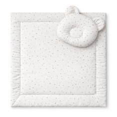 MY SWEET BABY Odeja z medvedkom in polnilom ter oblikovano blazino - 2-delni komplet - mini zlate zvezdice