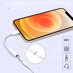 Adapter za slušalke za iPhone in iPad, Lightning mini jack 3,5 mm, Apple MFI, 2 kosa