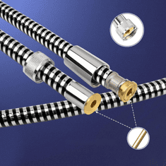 PVC cev za tuš 2 m, proti zvijanju, FEVONE G 1/2" ČRNA QzV