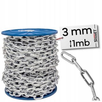 Veriga D1 s kratkimi členi 3 mm 1MB