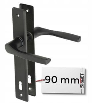 Kljuka za vrata dolga plošča NATI 90 mm črna KEY