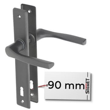 Kljuka za vrata dolga plošča NATI 90 mm grafitna KEY