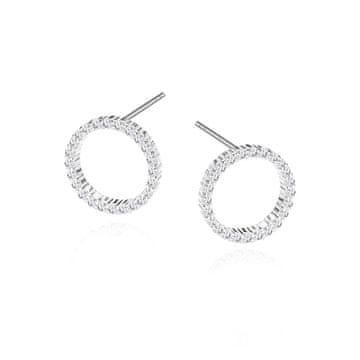 Srebrni obročki 12 mm s kubičnim cirkonom - KDK5342
