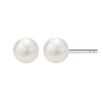 Srebrni uhani z 8 mm biseri - KSN0304