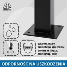 CM Furniture 4 kosi. Antracit ravne noge za mize in pulte. Višina 72 cm. Izdelane iz kvadratnega profila 60x60 mm - Za kuhinjske in jedilne mize, pisalne mize, vrtne mize in klopi - Modern Loft