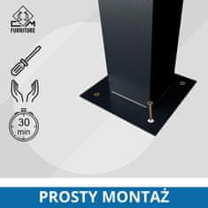 CM Furniture 4 kosi. Antracit ravne noge za mize in pulte. Višina 72 cm. Izdelane iz kvadratnega profila 60x60 mm - Za kuhinjske in jedilne mize, pisalne mize, vrtne mize in klopi - Modern Loft